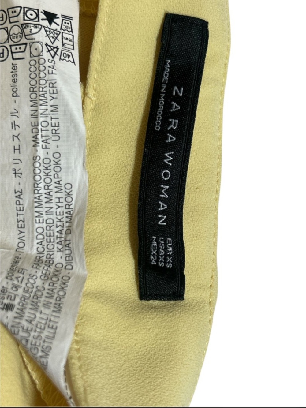 Zara Woman Lemon Yellow Pleated Mini Skirt XS High Waisted Vibrant Aesthetic - Picture 8 of 8